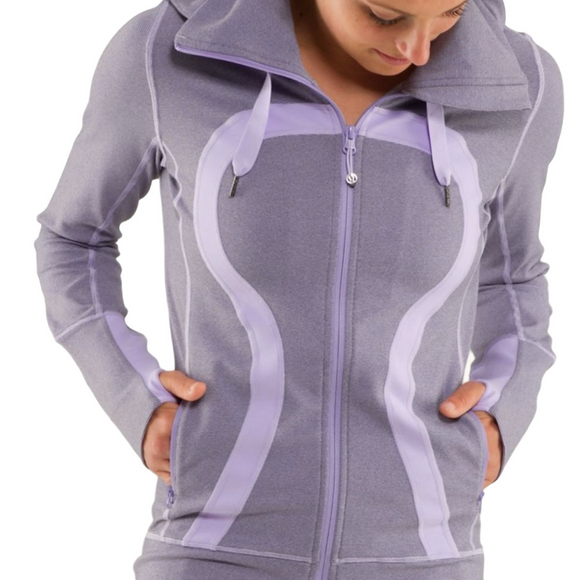 lululemon athletica Jackets & Blazers - Lululemon Stride Jacket Brushed Lilac Heathered Coal Wee Stripe/Lilac Size 6